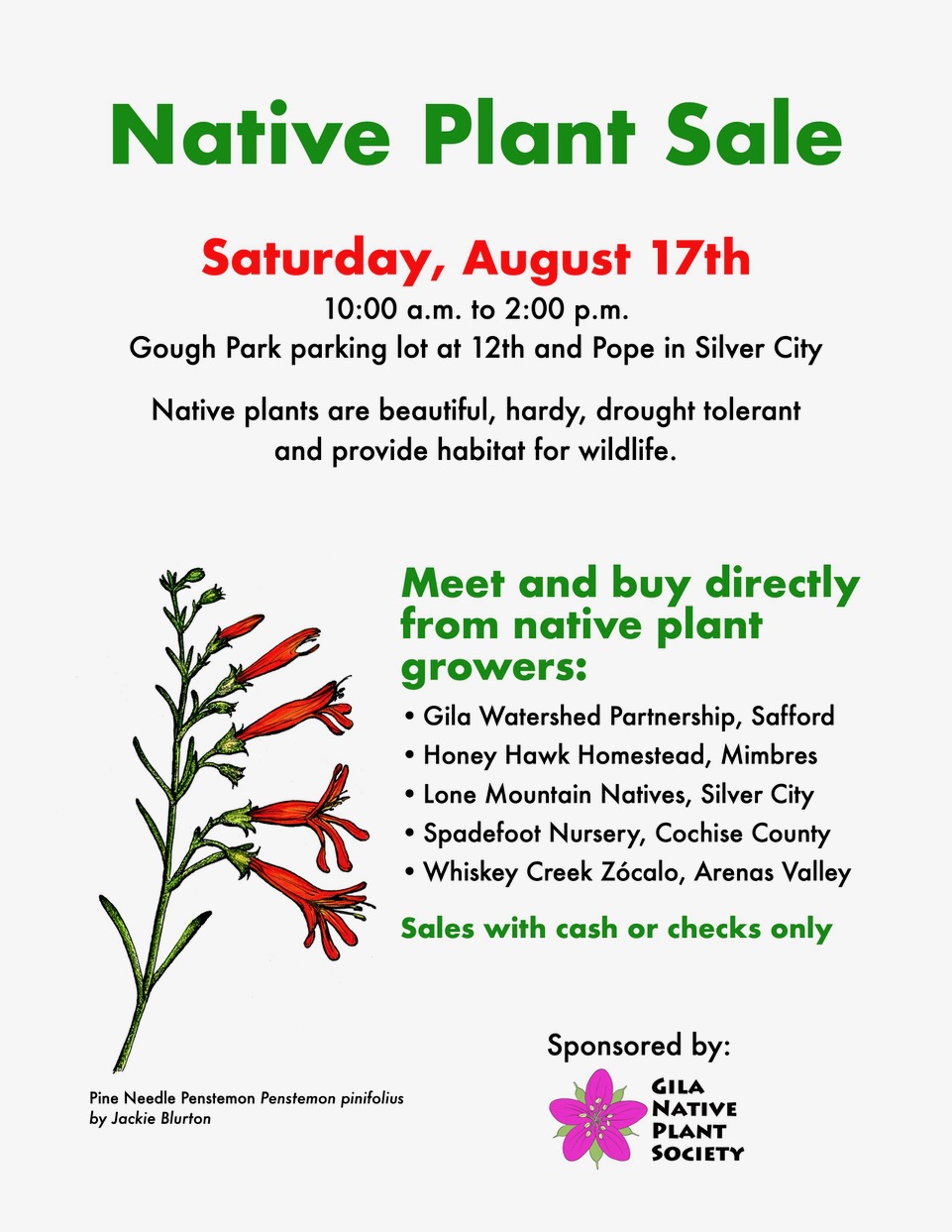 Poster for native plant sale